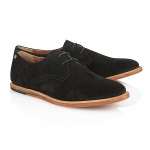 Busby Black Suede Derby Shoe