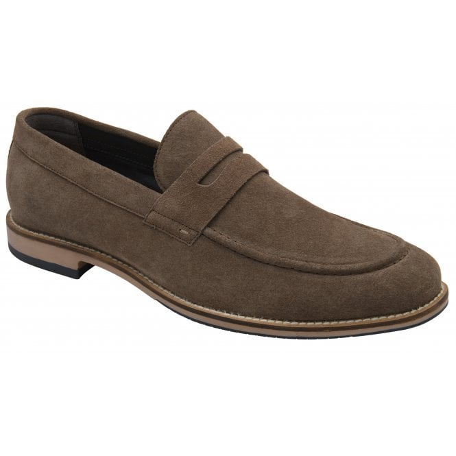 Almond Turnbull Suede Penny Loafer | Frank Wright