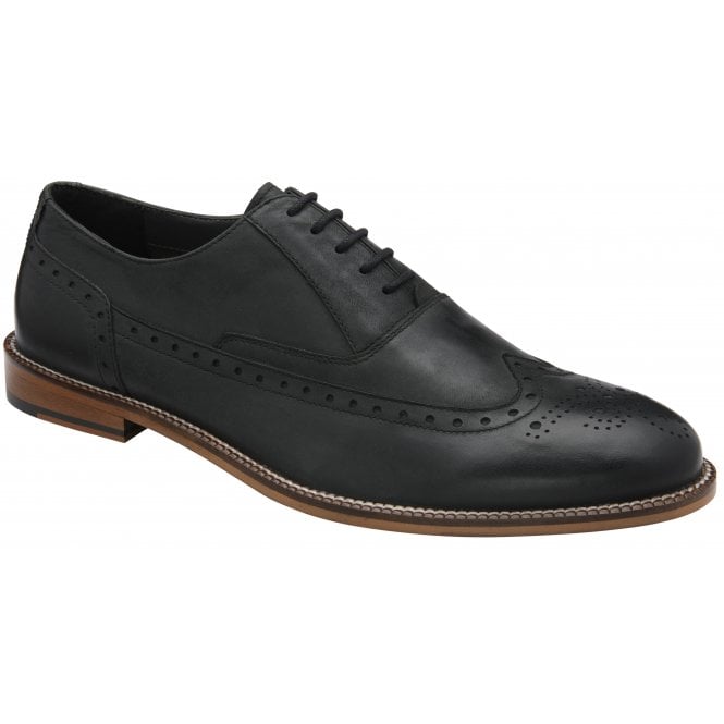 Black Darlow Leather Brogue Shoe | Frank Wright