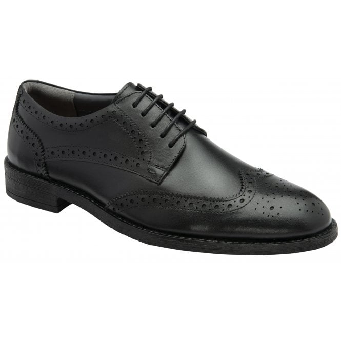 Black Huges II Leather Brogue Shoe | Frank Wright