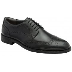 Black Huges II Leather Brogue Shoe | Frank Wright