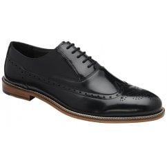 Black Perri Leather Brogue Shoe | Frank Wright