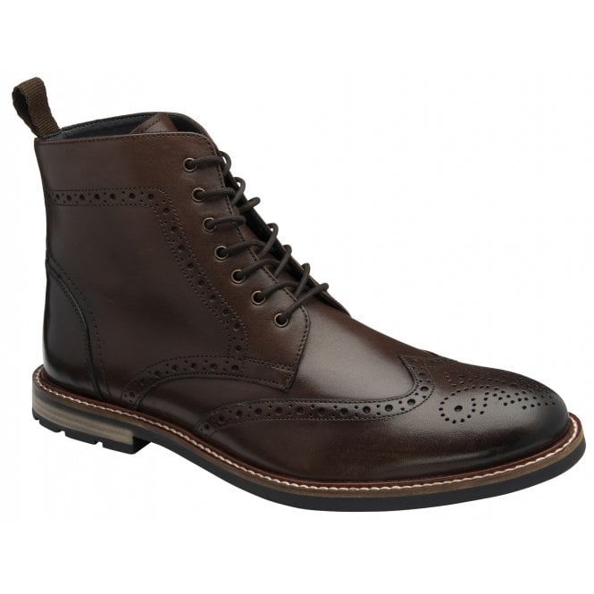 Brown Corby Leather Brogue Ankle Boot | Frank Wright