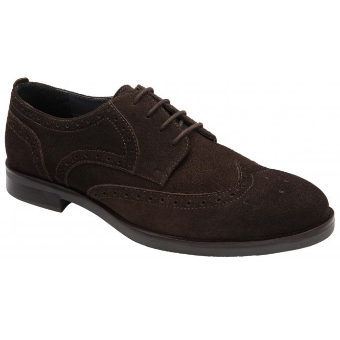 Brown Sherwin Suede Brogue Shoe | Frank Wright