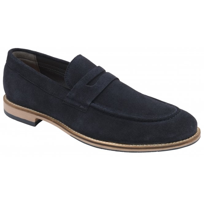 Navy Turnbull Suede Penny Loafer | Frank Wright
