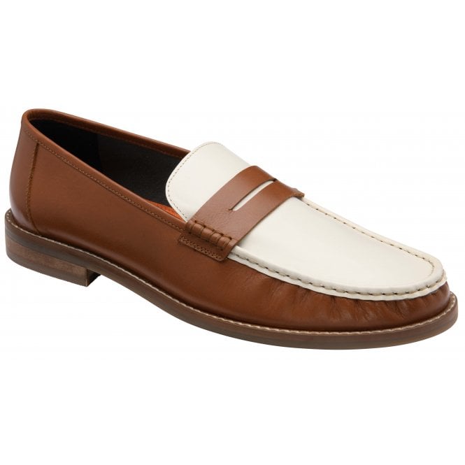 Tan/Cream Bremner Leather Penny Loafer | Frank Wright