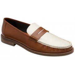 Tan/Cream Bremner Leather Penny Loafer | Frank Wright