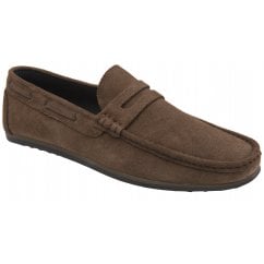 Taupe Duggan Suede Penny Loafer | Frank Wright