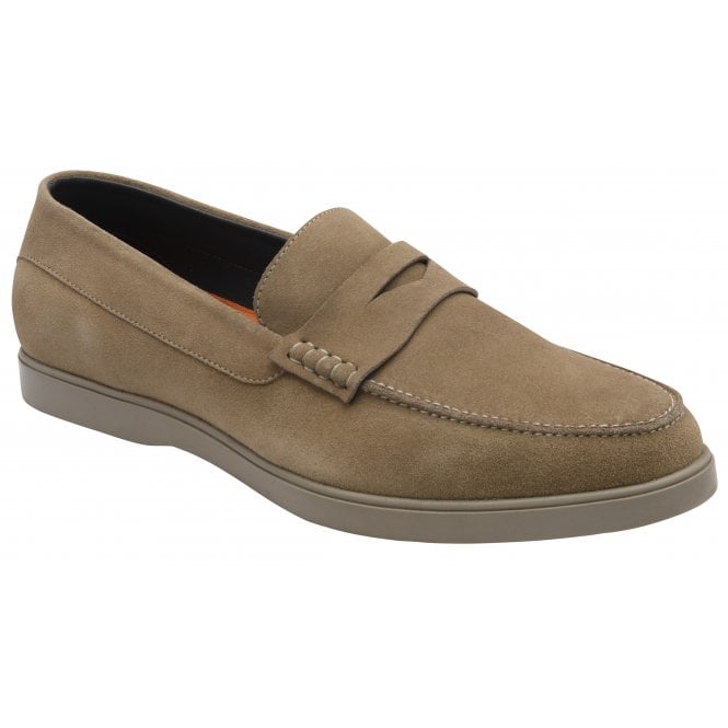 Taupe Horn Suede Penny Loafer | Frank Wright